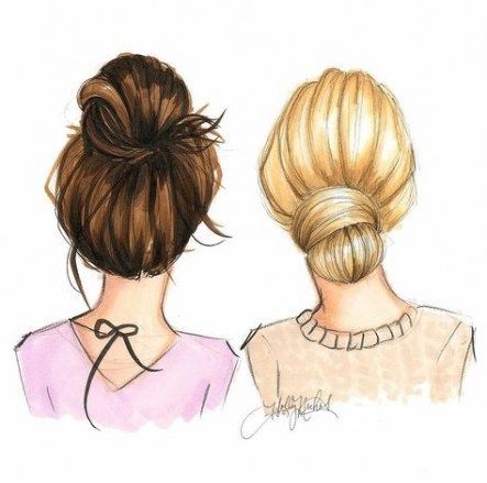 Best hair bun illustration girls ideas -   15 hair Bun tumblr ideas