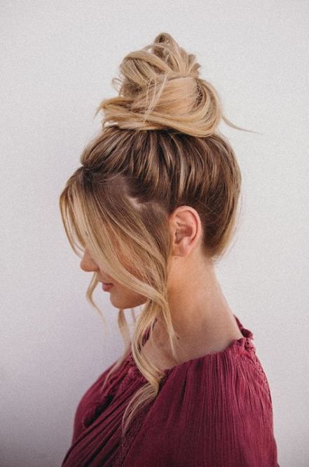 40+ Trendy Hair Bun Fashion Top Knot -   15 hair Bun tumblr ideas