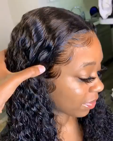 Water Curly Virgin Human Hair Full Lace Wig -   15 hairstyles Curled beauty ideas