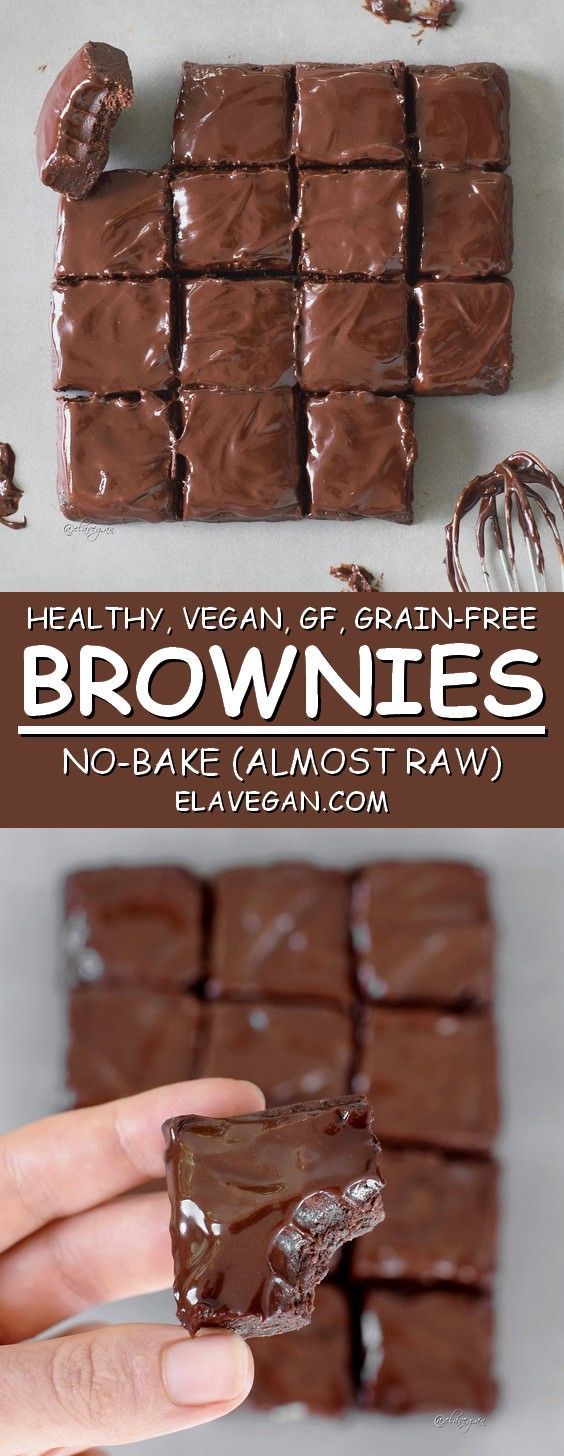 No-Bake Brownies (Vegan) -   15 vegan desserts No Bake ideas