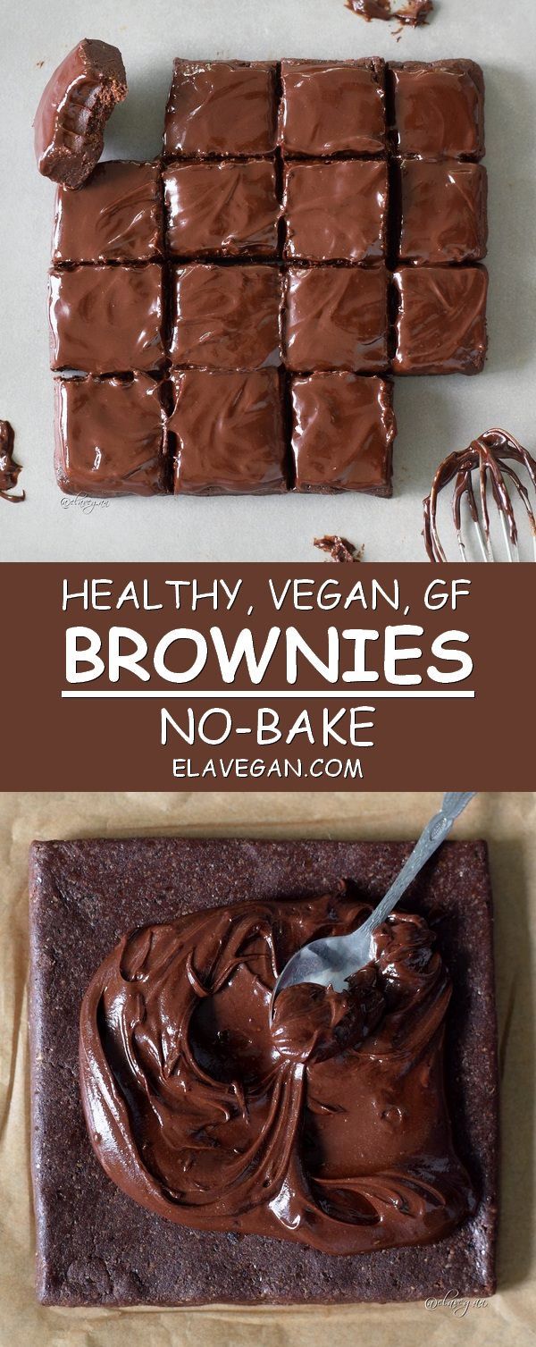 Healthy No-Bake Brownies (Vegan, Gluten-Free) -   15 vegan desserts No Bake ideas