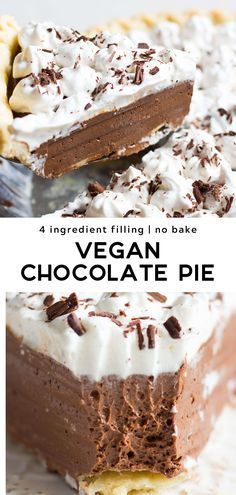 Vegan Chocolate Pie -   15 vegan desserts No Bake ideas