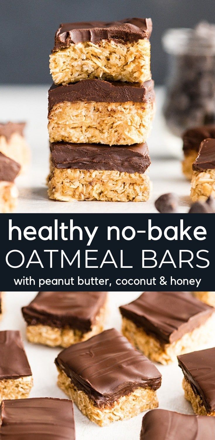 Healthy No-Bake Oatmeal Bars with Peanut Butter & Coconut -   15 vegan desserts No Bake ideas
