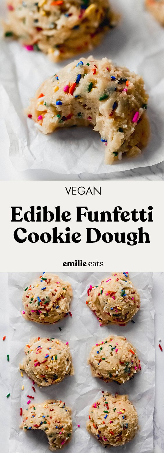 Funfetti Vegan Cookie Dough -   15 vegan desserts No Bake ideas