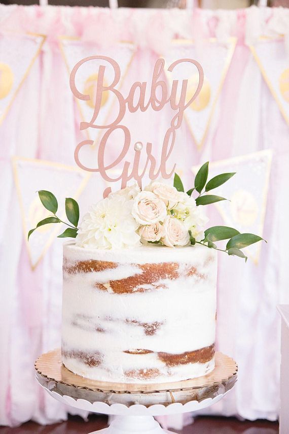 Baby Girl Cake Topper, Baby Shower Cake Topper, Gender Reveal Cake Topper, Rose Gold Baby Shower, Gold Glitter Baby Shower -   16 babyshower cake Girl ideas