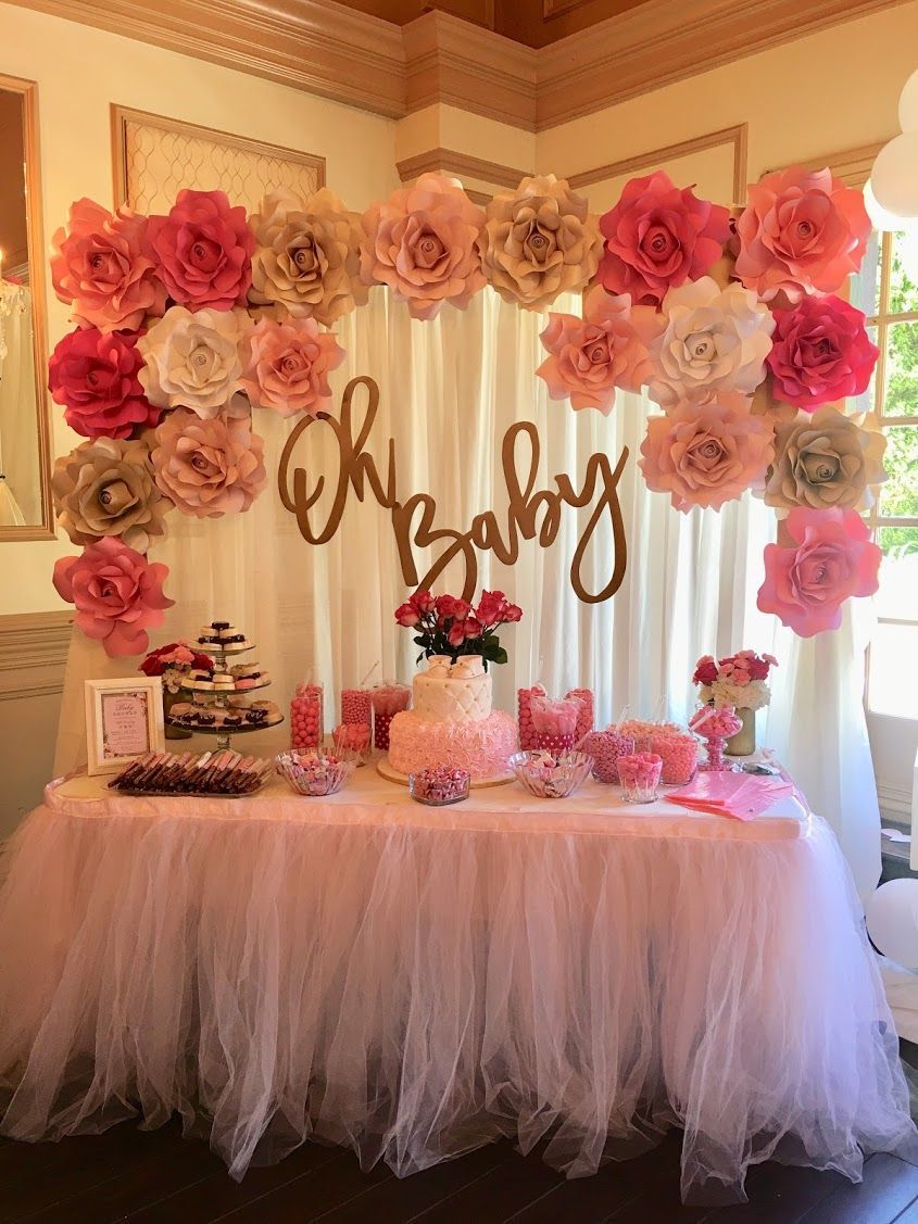 Baby Shower Cake Table Backdrop - Baby Girl Pink -   16 babyshower cake Girl ideas