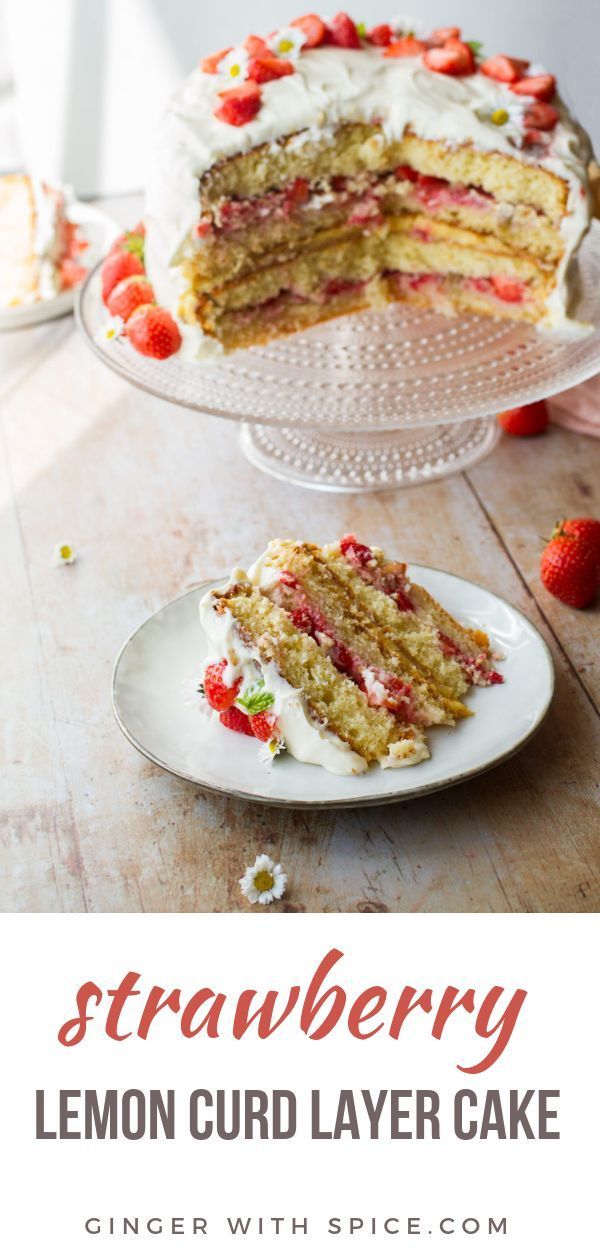 Fresh Strawberry Cake with Lemon Curd -   16 cake Strawberry photography ideas