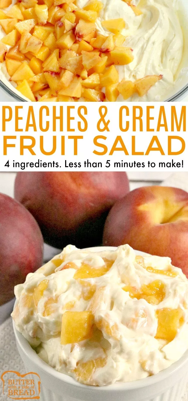 PEACHES AND CREAM SALAD - Butter with a Side of Bread -   16 desserts Pudding fruit ideas