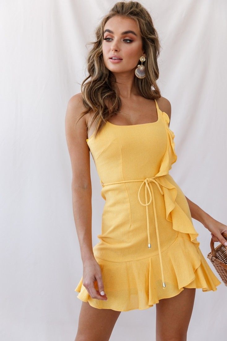 Hart Flowy Chiffon Mini Dress Yellow -   16 dress Mini awesome ideas