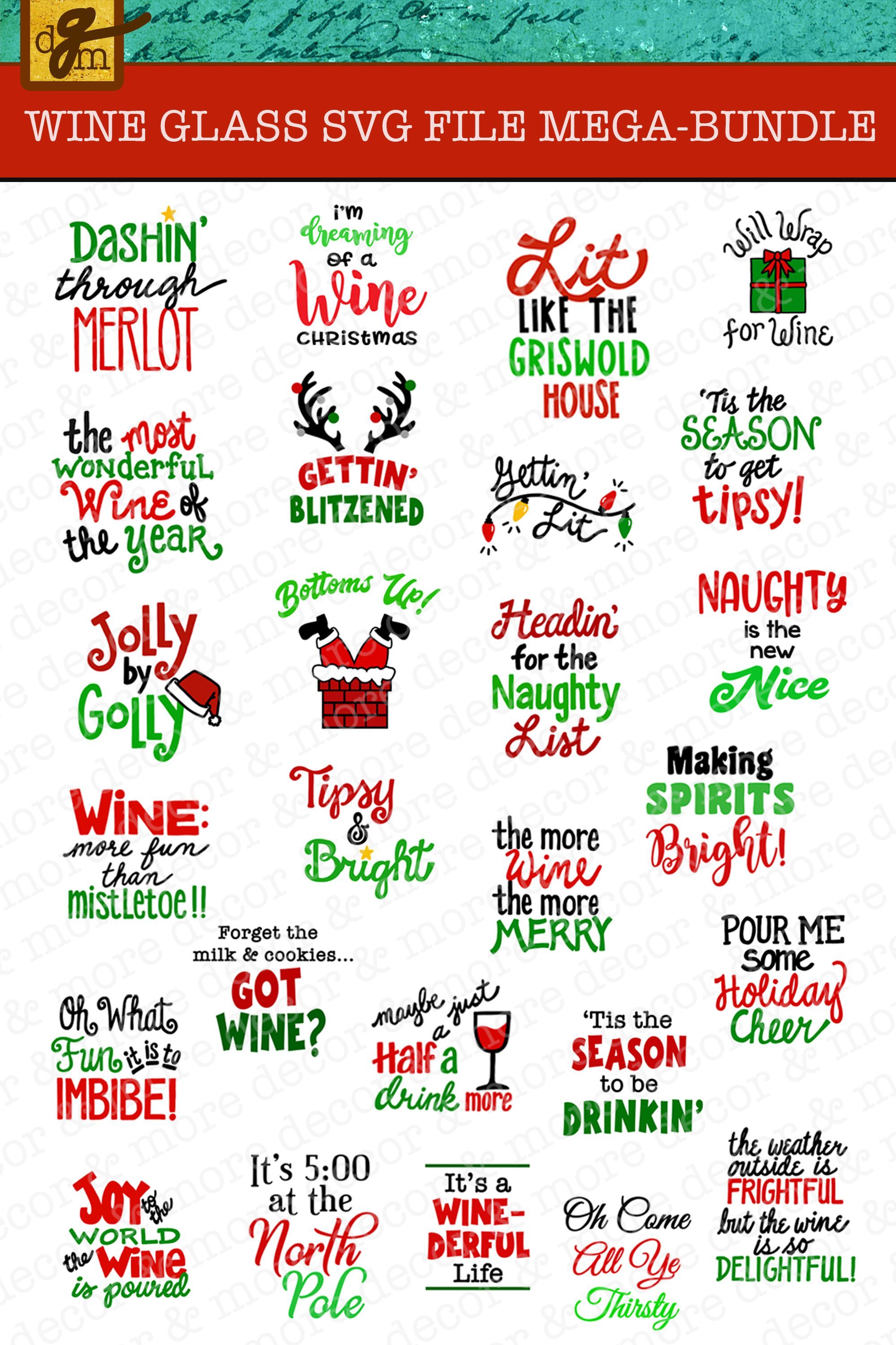Funny Christmas Wine SVG Bundle! -   16 holiday Crafts cricut ideas
