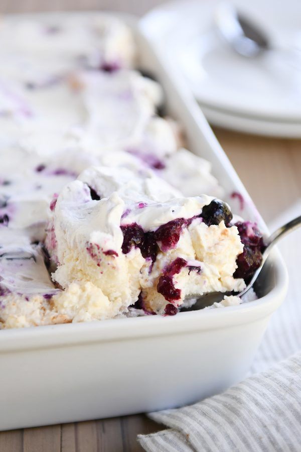 Blueberry Angel Food Cake Dessert | Mel's Kitchen Cafe -   17 desserts Light cooking ideas