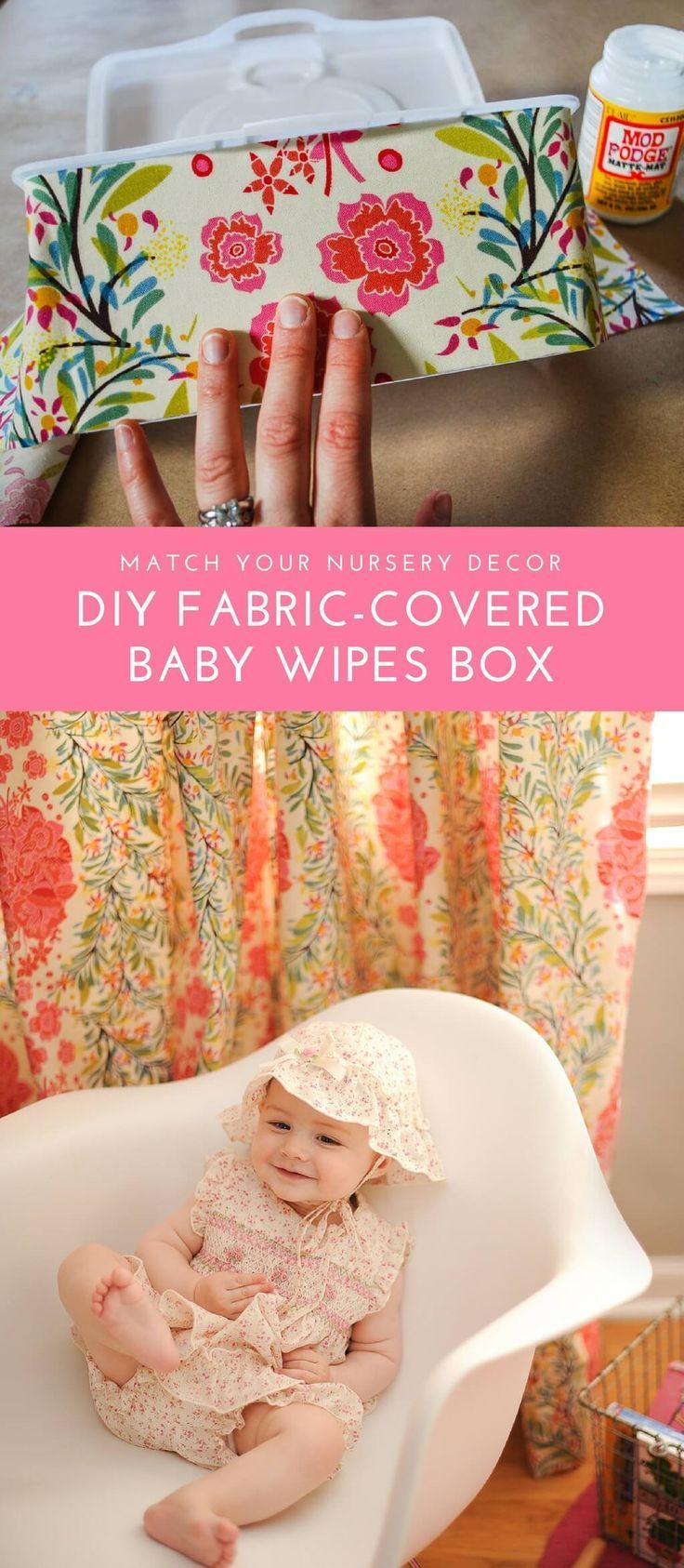 DIY Baby Wipes Container Craft to Match Nursery Decor - Merriment Design -   17 fabric crafts Nursery decor ideas