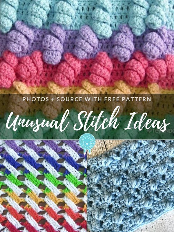 Unusual Stitch Ideas Free Crochet Patterns -   17 knitting and crochet Projects colour ideas