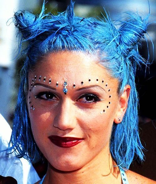 Gwen Steffani in the 90s - bright colours, hair buns, Indian inspired facial jew... - Baby Wear -   18 hairstyles 90s hair trends ideas