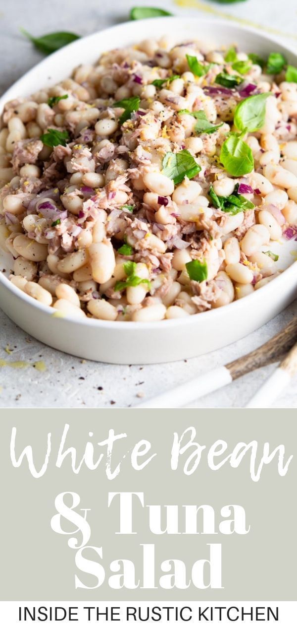 Tuna White Bean Salad with Basil and Lemon -   18 healthy recipes Tuna white beans ideas