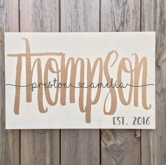 Wedding  Wood Sign, Rustic Wedding Sign with Names and Anniversary Date, Last Name Wooden Sign, Personalized Wedding Gift, Wedding Shower -   18 rustic wedding Gifts ideas