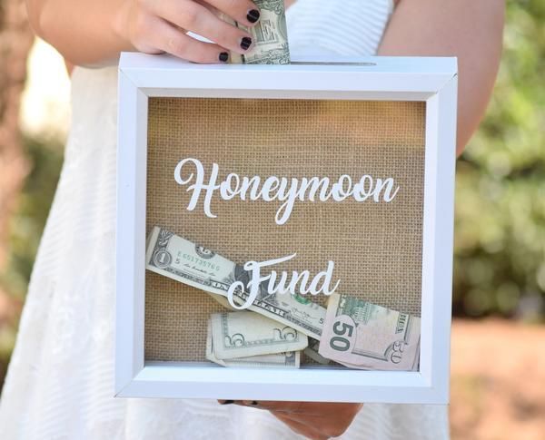 Honeymoon Fund Shadow Box -   18 rustic wedding Gifts ideas