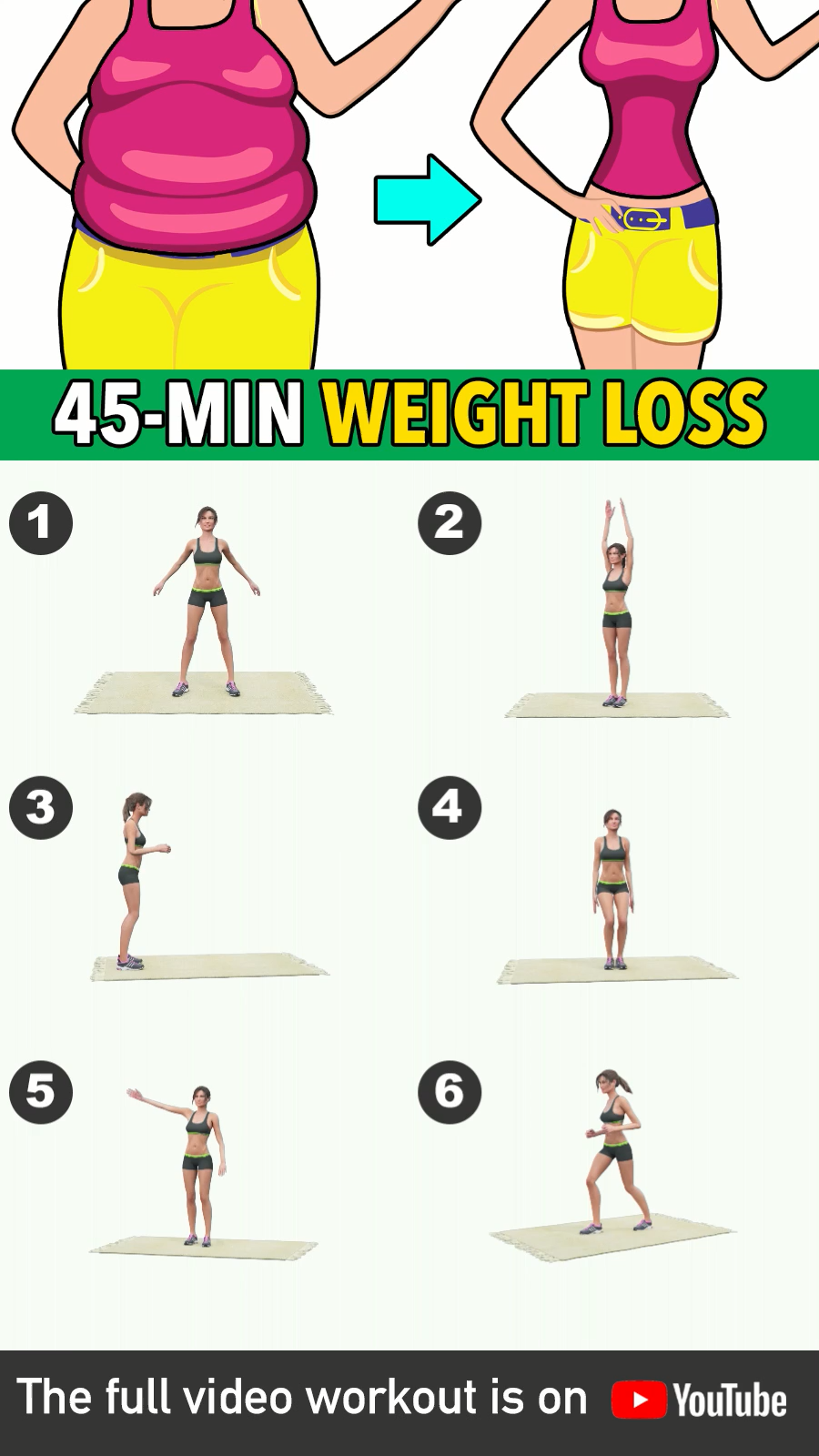 45-Min Full Body Weight Loss At Home - All Body Parts -   19 fitness Videos for weight loss ideas