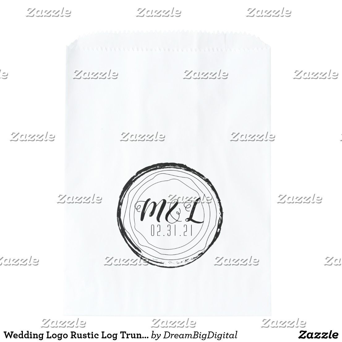 Wedding Logo Rustic Log Trunk White Favor Bag | Zazzle.com -   9 wedding Barn logo ideas