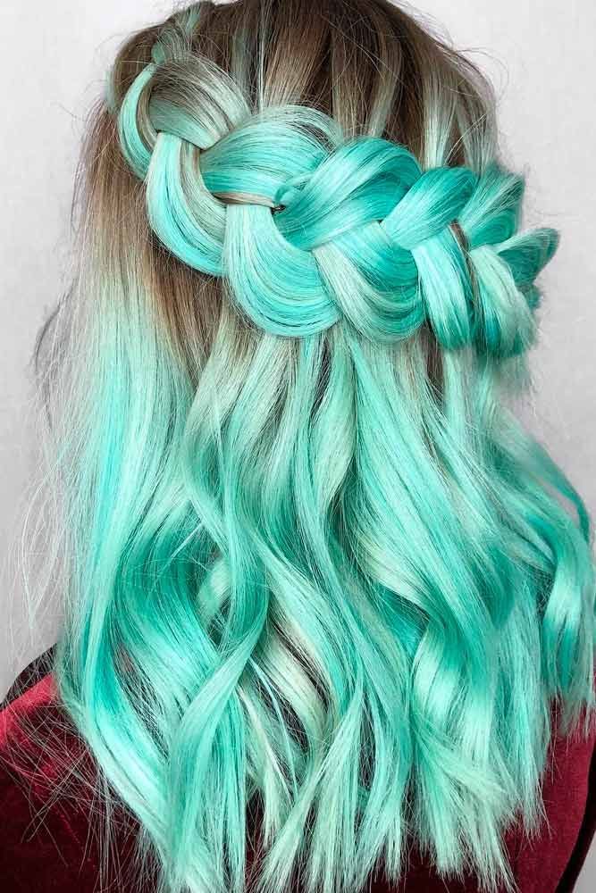 The Top Green Hair Color Ideas And How To Get Them -   11 mint hair Ombre ideas