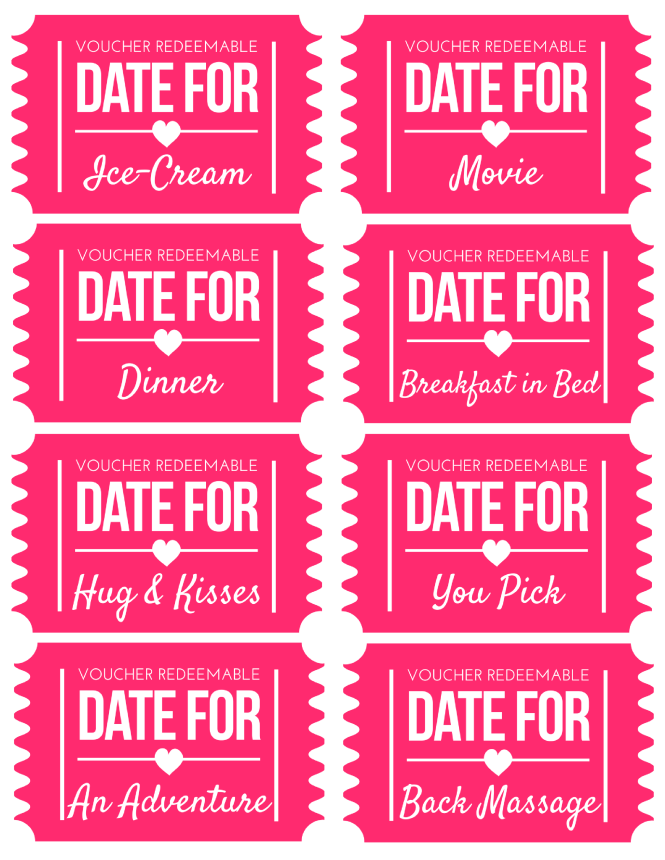 Free Printable Valentines Day Coupons - Simply Happy Mama -   12 diy projects For Boyfriend coupon books ideas