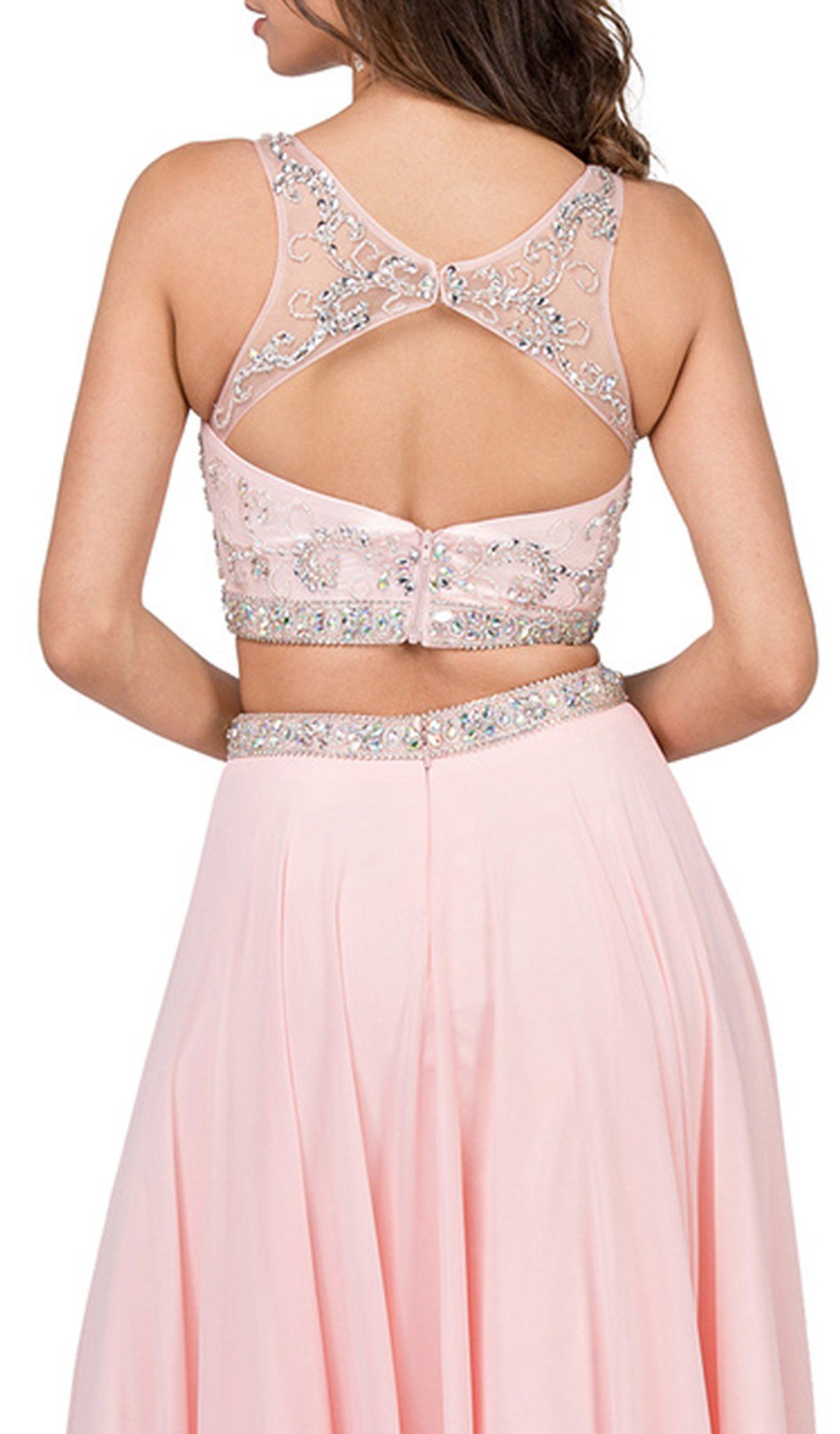 Dancing Queen - 2225 Jeweled Two Piece Illusion Neck A-line Prom Dress -   12 dress Indian jewels ideas