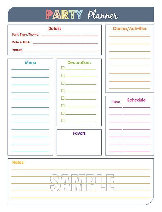 Party Planner and Party Guest List Set - Fillable, Organizing Printables, Party Organizer, Event Planner, Instant Download -   12 Event Planning Template fun ideas