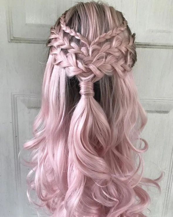Lace Frontal Wigs Pink Blonde Hair With Pink Roots For Women -   13 cool hairstyles ideas