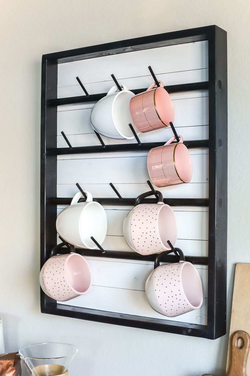 How To Make A DIY Wall-Mounted Coffee Mug Display Rack -   13 diy projects For College for the home ideas