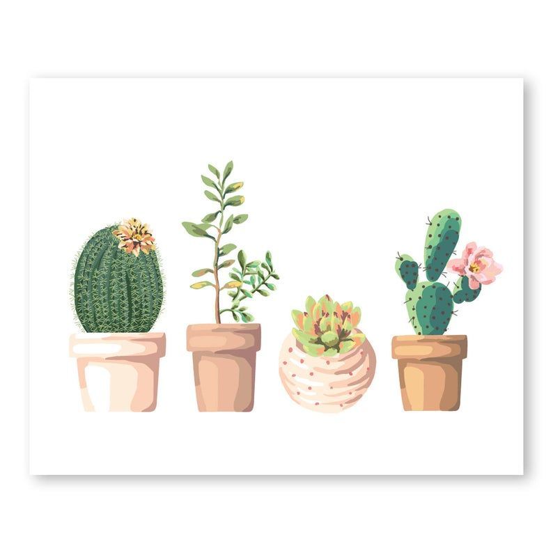 Potted Cactus Art, Succulent Illustration, Succulent Print, Botanical Print Decor, Cactus Art, Succulent Art, Cacti Art, Potted Plant Art -   13 planting Illustration succulents ideas
