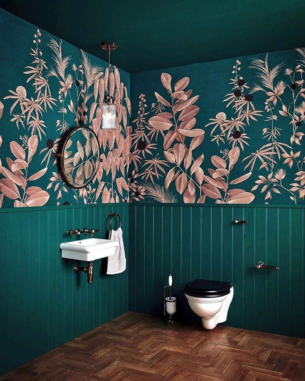 35 Fabulous Bathroom Wallpaper Ideas You Never Seen Before -   13 plants Wallpaper ideas