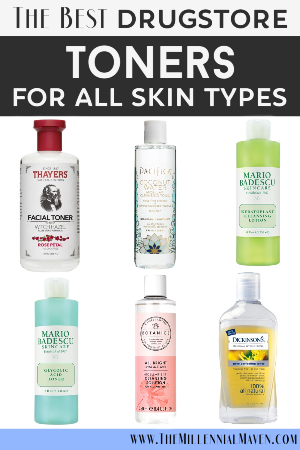 *UPDATED 2019!* The Best Drugstore Toners For All Skin Types! | Affordable Drugstore Skincare | The Millennial Maven -   13 skin care Pores facial toner ideas