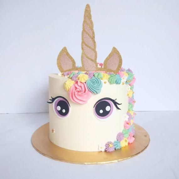 Unicorn Cake Topper - Unicorn Horn and Ears Topper for Unicorn Themed Party - Gold Glitter Cake Topper - Unicorn Head Topper Pink Accent -   13 unicorn cake For Kids ideas