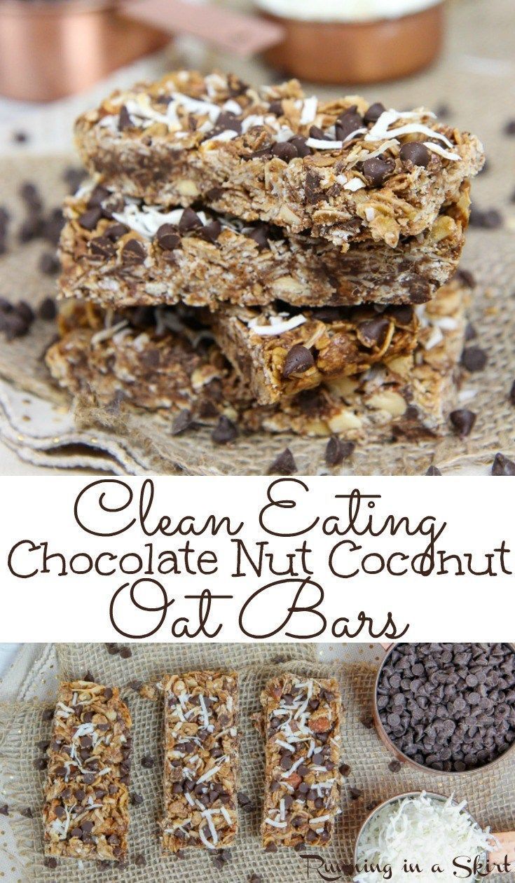 Chocolate Nut Coconut Oat Bars -   14 desserts Coconut clean eating ideas