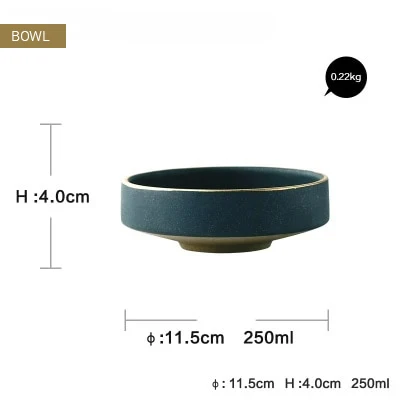 Contemporary Japanese Style Ceramic Dinnerware Gold Inlay Glazed Dish Plate Bowl And Cup Modern Retro High-end Tableware -   14 desserts Plating dinnerware ideas