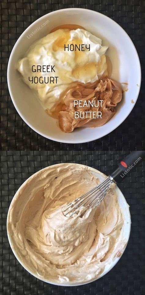 3 Ingredient Healthy Peanut Butter Fruit Dip (Protein Packed!) -   14 healthy recipes Protein greek yogurt ideas