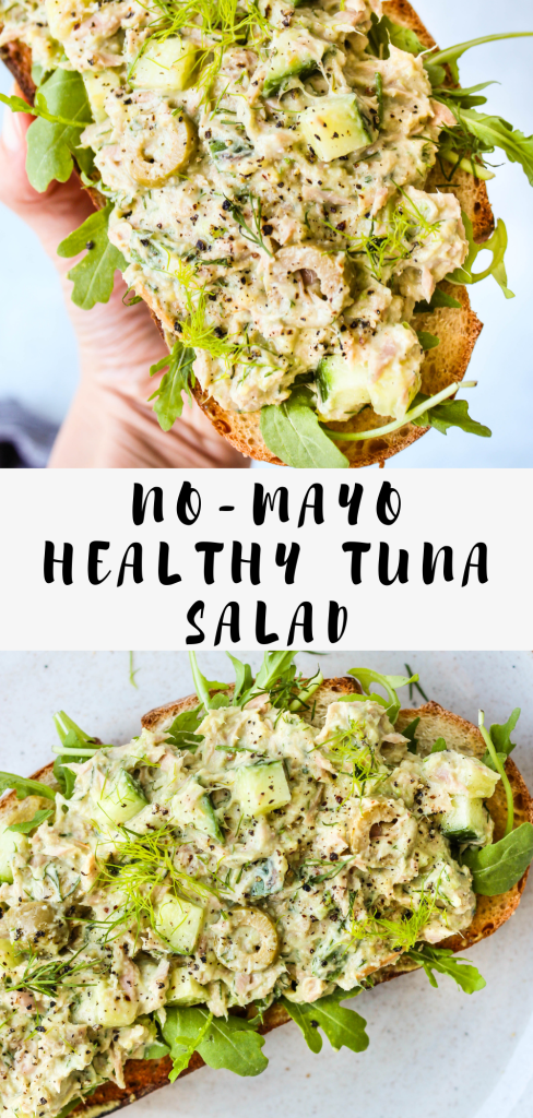 No-Mayo Tuna Salad With Greek Yogurt & Avocado - Walder Wellness -   14 healthy recipes Protein greek yogurt ideas