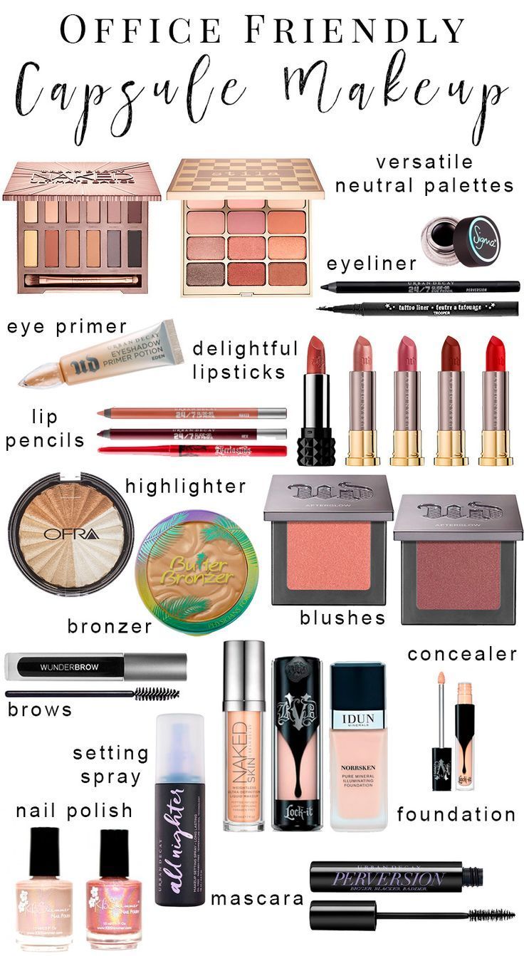 Office Friendly Capsule Makeup Collection -Versatile Conservative Makeup -   15 capsule makeup Collection ideas