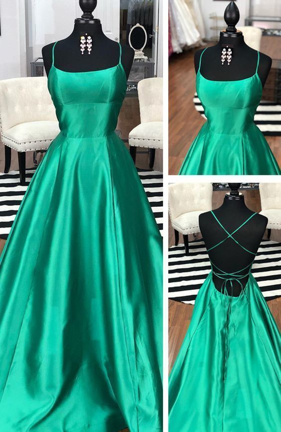 Strappy Green Long Graduation Dress with Lace Up   ML4299 -   15 dress Graduation green ideas