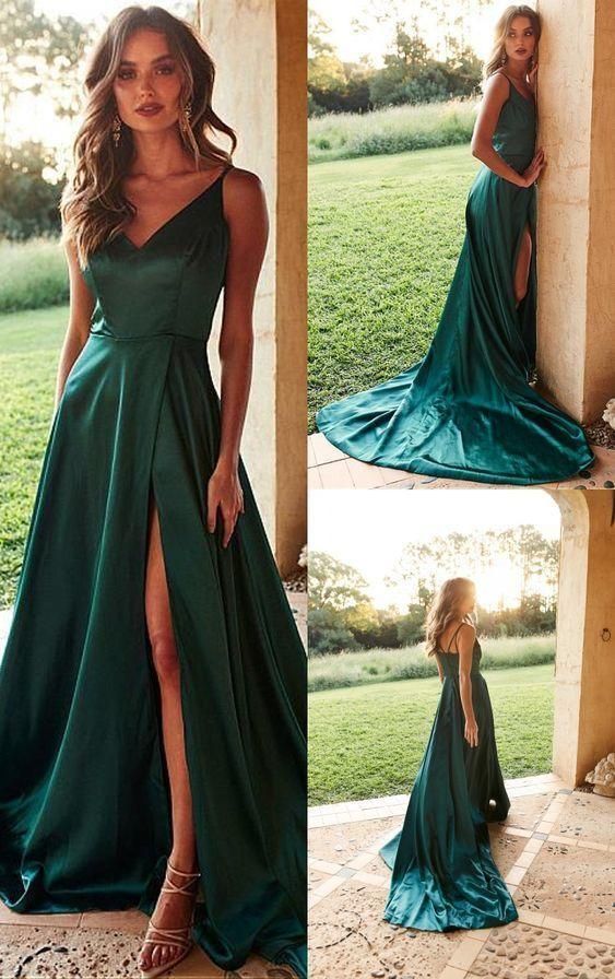 Off Shoulder Emerald Green Side Slit Lace Evening Prom Dresses,  Long Prom Dresses, 17064 -   15 dress Graduation green ideas
