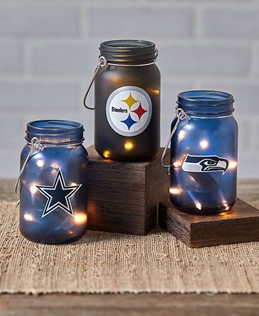 NFL Lighted Mason Jars -   15 holiday Design mason jars ideas
