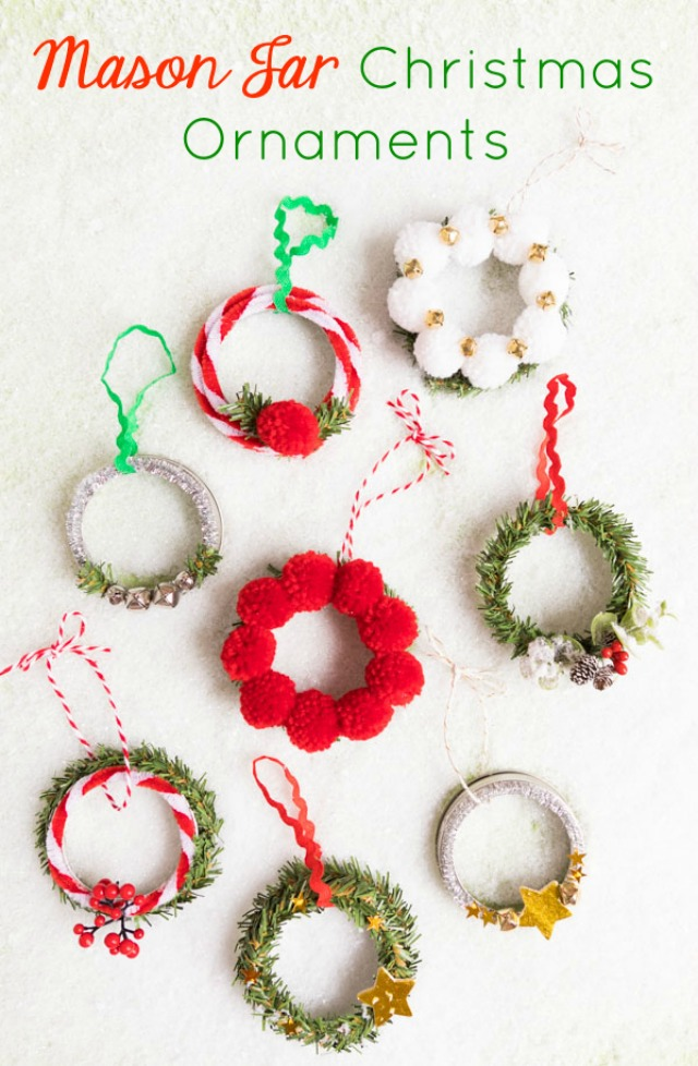 Make the Cutest Mason Jar Lid Wreath Ornaments! -   15 holiday Design mason jars ideas