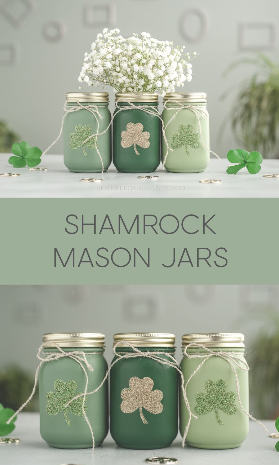 Shamrock Mason Jars for St Patrick's Day -   15 holiday Design mason jars ideas