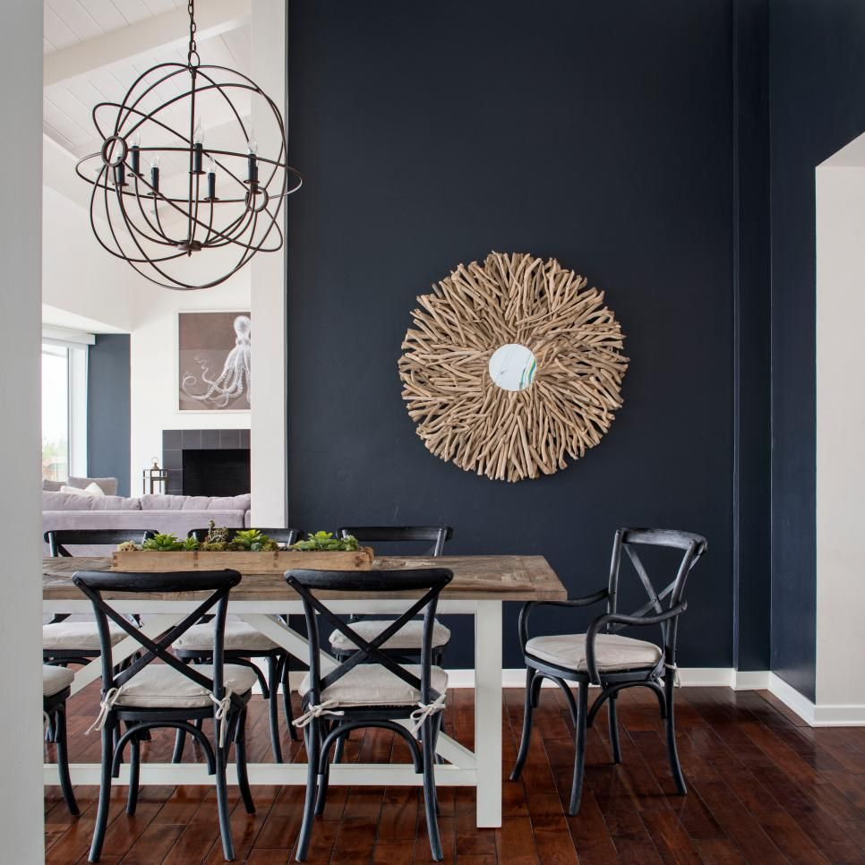 Internal Home Design: navy blue and gray dining room -   15 room decor Dining accent walls ideas