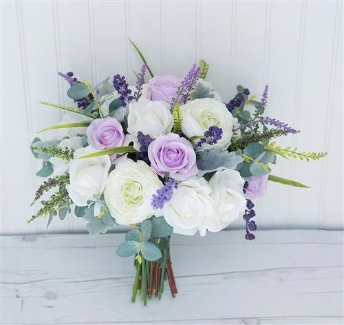 Boho Rustic Chic Bouquet - Lavender Wild Sprays Silk Purple Wedding Bouquet -   15 silk wedding Bouquets ideas