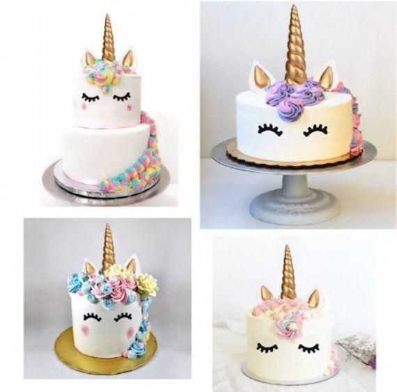 Unicorn Cake Topper Set Gold Unicorn Birthday Cake Unicorn Horn Ears Eyelash Unicorn Party Decoration Baby Shower Birthday Party -   15 wedding cake Unicorn ideas