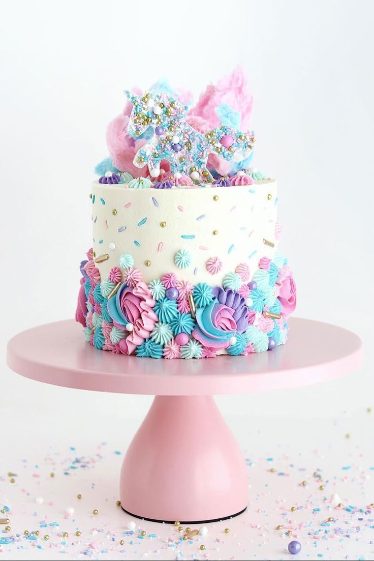 12 Inch Round Modern Metal Wedding Cake Stand (Pink) -   15 wedding cake Unicorn ideas