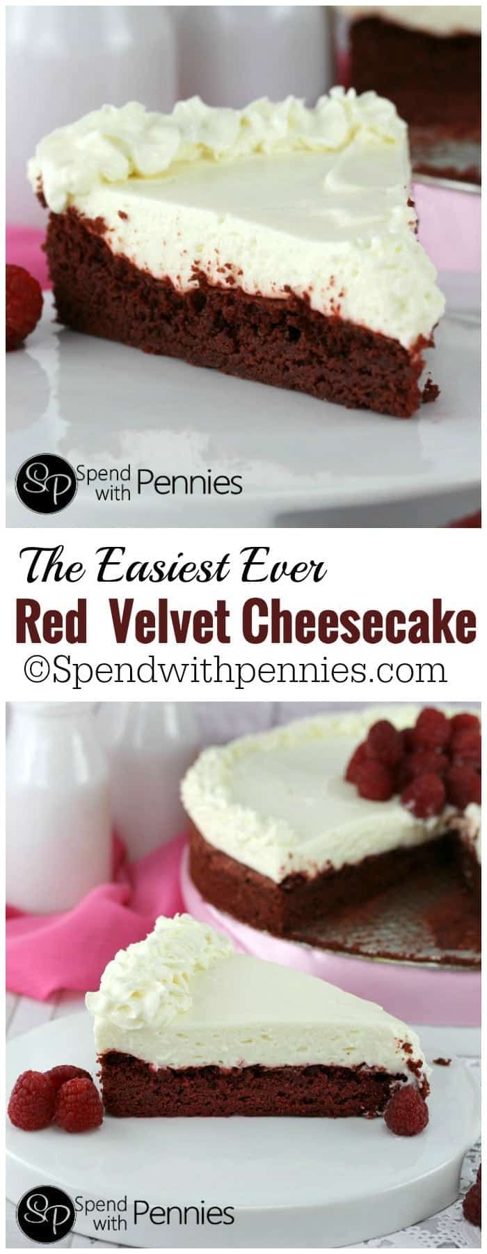 Easy Red Velvet Cheesecake - Spend With Pennies -   16 cake Red Velvet cheesecake ideas