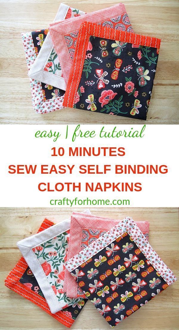 Self Binding Cloth Napkins -   16 fabric crafts DIY fat quarters ideas