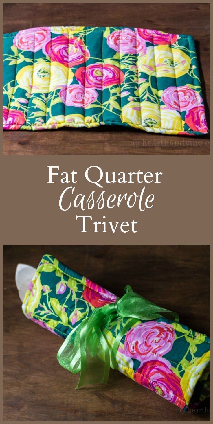Handmade Gifts: How to Make a Fat Quarter Trivet -   16 fabric crafts DIY fat quarters ideas